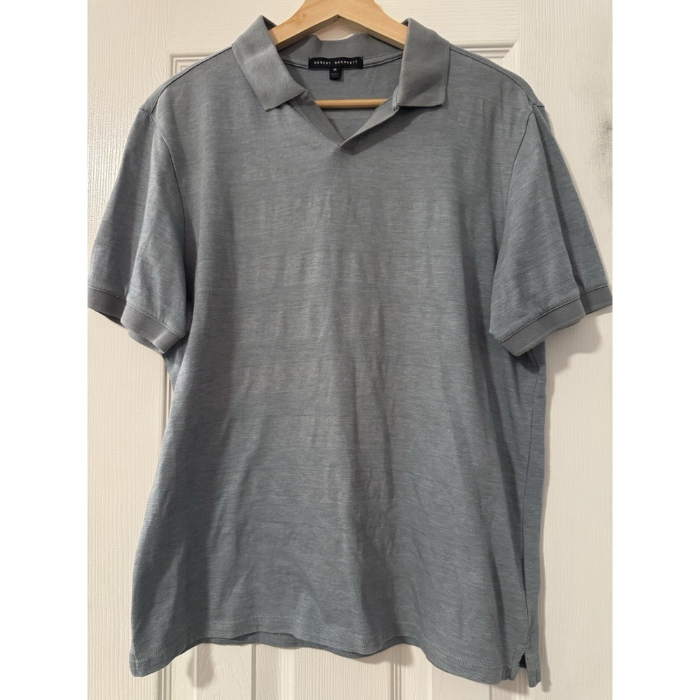 Robert Barakett Sanzo Polo Shirt Sz M Ribbed Collar Timeless Preppy Golf Office